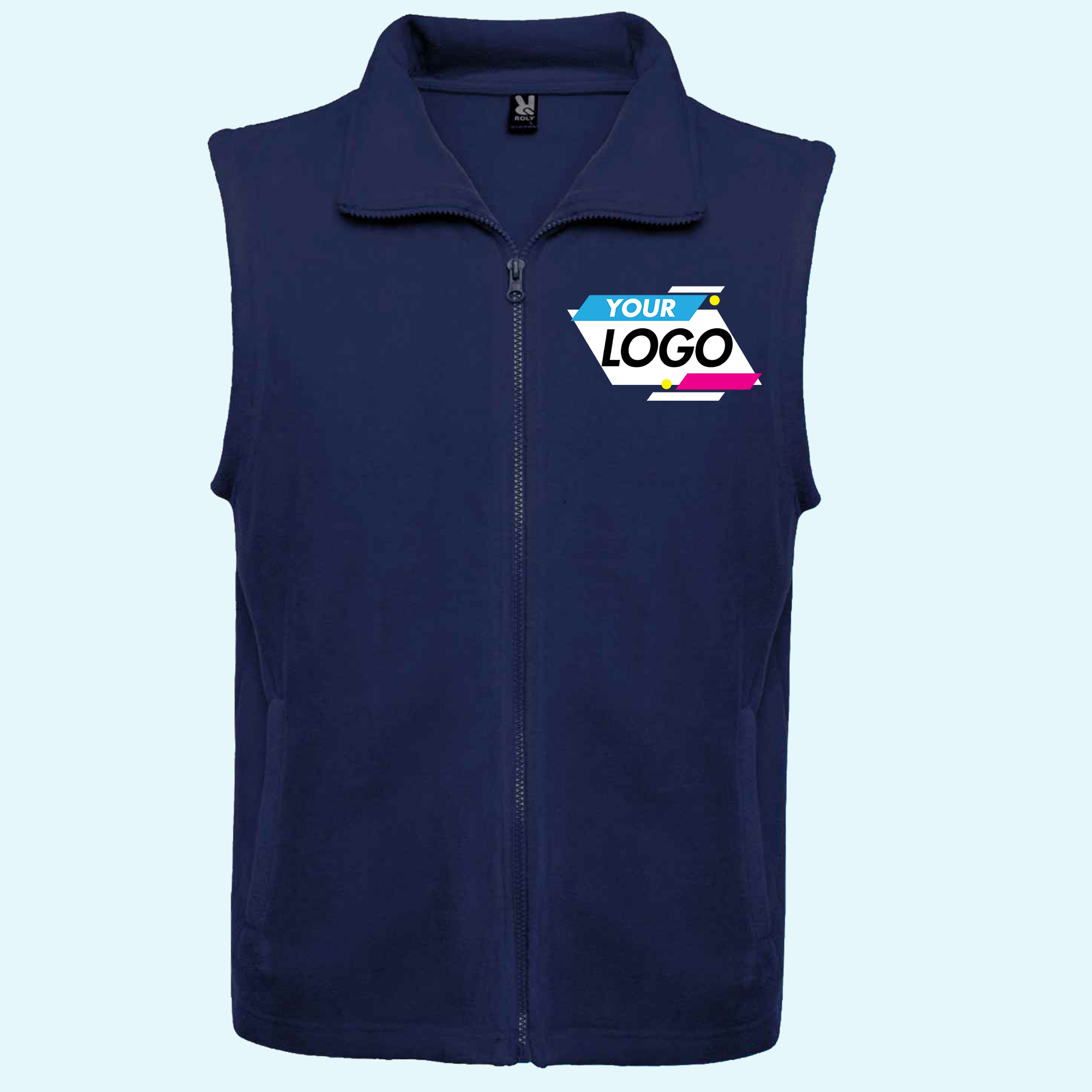 Fleece vest with your own print